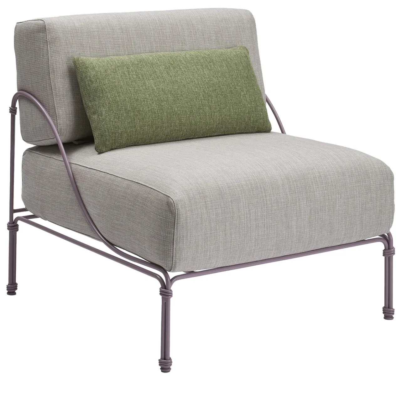 Officina Ciani Outdoor Armchairs<Vitis Lilac and Gray Armchair by Ciarmroli Queda Studio in Stainless Steel
