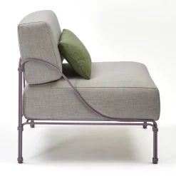 Officina Ciani Outdoor Armchairs<Vitis Lilac and Gray Armchair by Ciarmroli Queda Studio in Stainless Steel