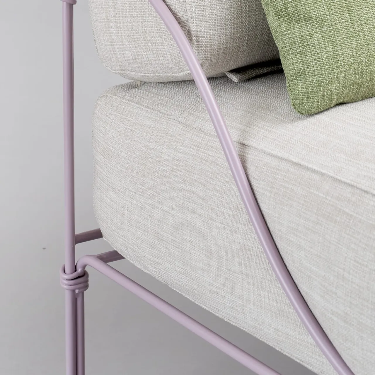 Officina Ciani Outdoor Armchairs<Vitis Lilac and Gray Armchair by Ciarmroli Queda Studio in Stainless Steel