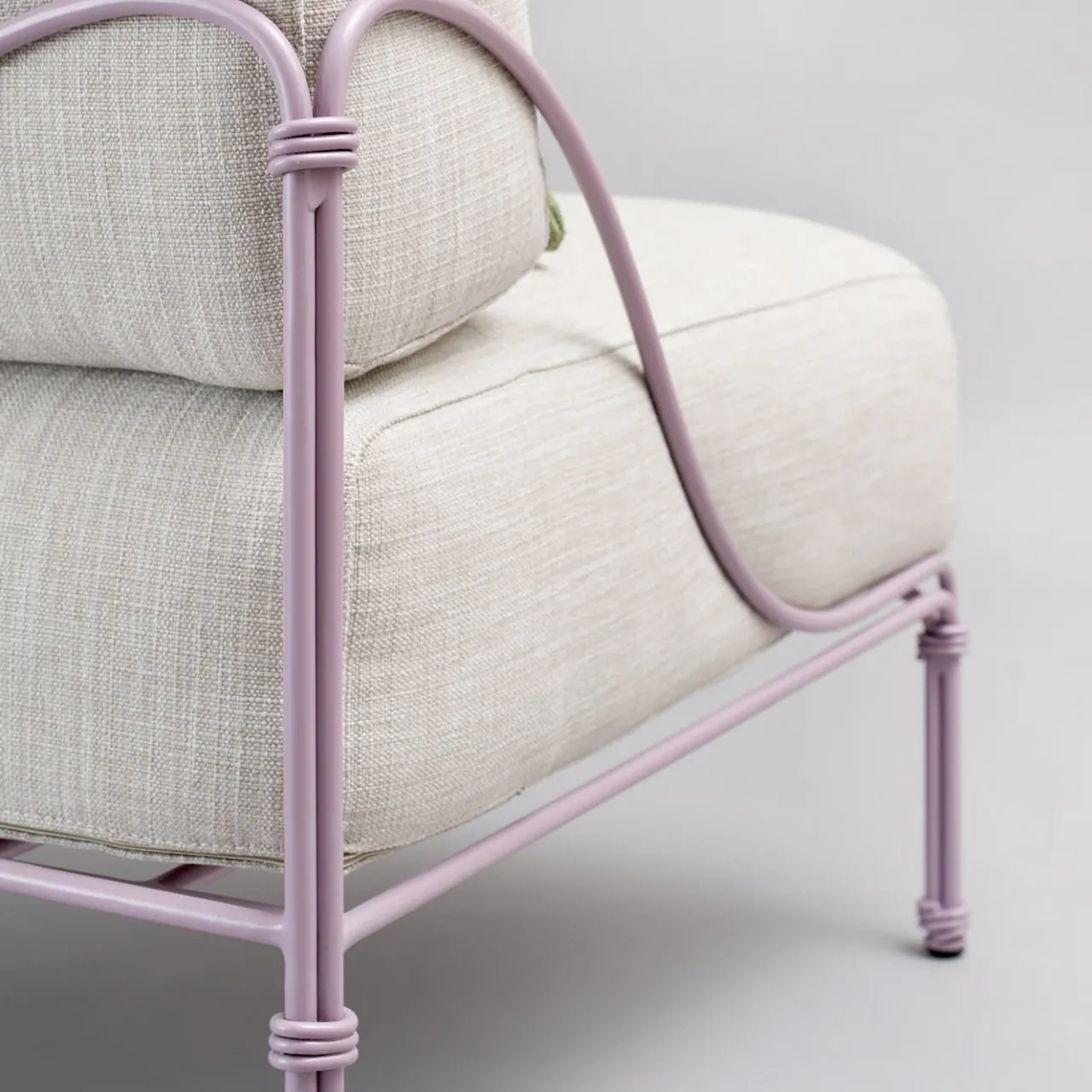 Officina Ciani Outdoor Armchairs<Vitis Lilac and Gray Armchair by Ciarmroli Queda Studio in Stainless Steel