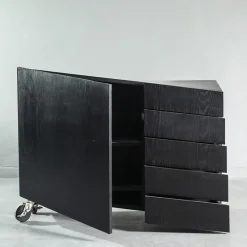 Paolo Pallucco Dressers<W Il Toro Black Lacquered Oak Dresser