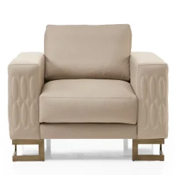 Franco Bianchini Armchairs<Zaffiro Square-Based Beige Armchair