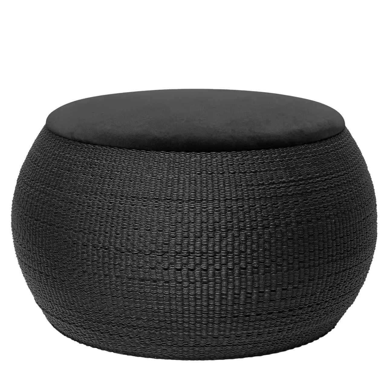 Elli Ottomans & Poufs<ZERO Round Medium Black Ottoman