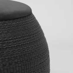Elli Ottomans & Poufs<ZERO Round Medium Black Ottoman