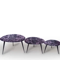 Ghirò Studio Nesting Tables<Zig-Zag Set Of Three Amethyst Crystal Coffee Tables