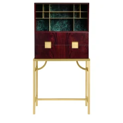 Ghidini 1961 Bar Cabinets<Zuan Mahogany and Verde Alpi Marble Bar Cabinet by Paolo Rizzatto